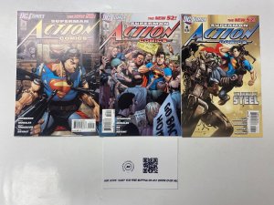 3 Superman Action Comics DC comic books #2 3 4 20 KM8