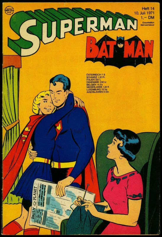 Superman Batman #14 1971- German comic edition- Supergirl- Lois Lane VG