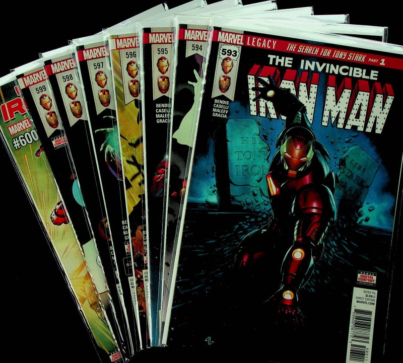 Invincible Iron Man #593-600 (Oct 2017-May 2018)-Comic Book Set of 8 - Near Mint