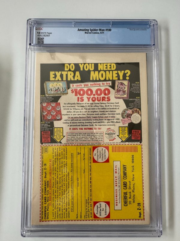 AMAZING SPIDER-MAN #100 CGC 9.0  (Marvel Comics September 1971)