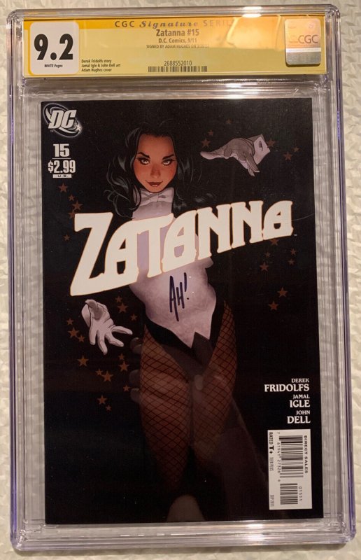 SIGNED Zatanna #15 CGC 9.2 NM- Rare Classic Adam Hughes Cover Variant