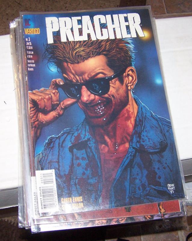 preacher  # 3 vertigo dc 1995 garth Ennis high quality HOT  PAINTED COVER free f