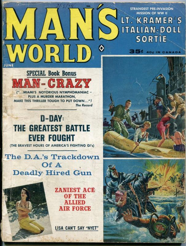 Man's World Magazine June 1963-CHEESECAKE-EXECUTION D-DAY   G-