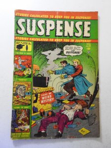 Suspense (1951) #11 GD manufactured w/ 1 staple, 2 in cumulative spine split