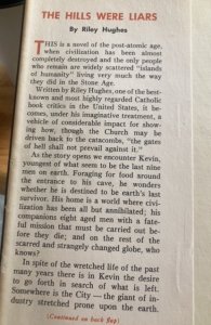 The Hills were liars, Hughes, 1955, apocalyptic sci-fi