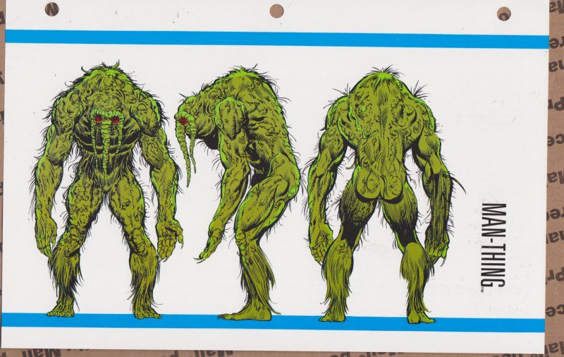 Official Handbook of the Marvel Universe Sheet- Man-Thing