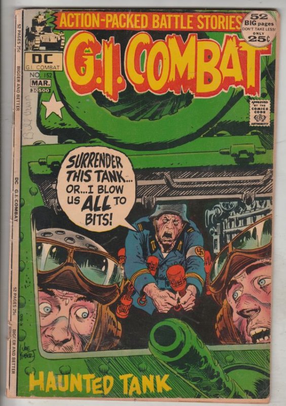 G.I. Combat #152 (Mar-72) VG+ Affordable-Grade The Haunted Tank