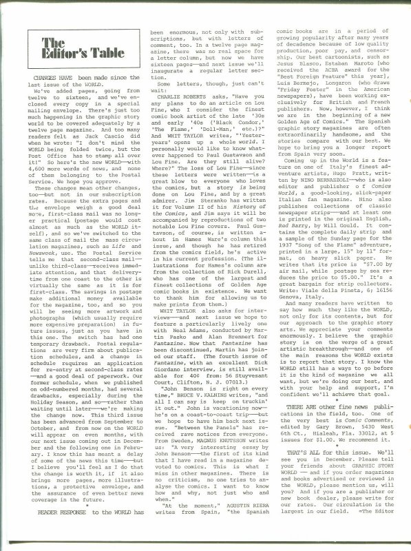 Graphic Story World # 3 1971-Spirit-Asterix-newsletter format-Paul Gustavson-VG 