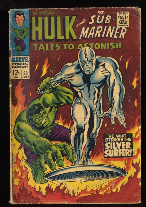 Tales To Astonish #93 GD- 1.8 Silver Surfer Vs. the Incredible Hulk!