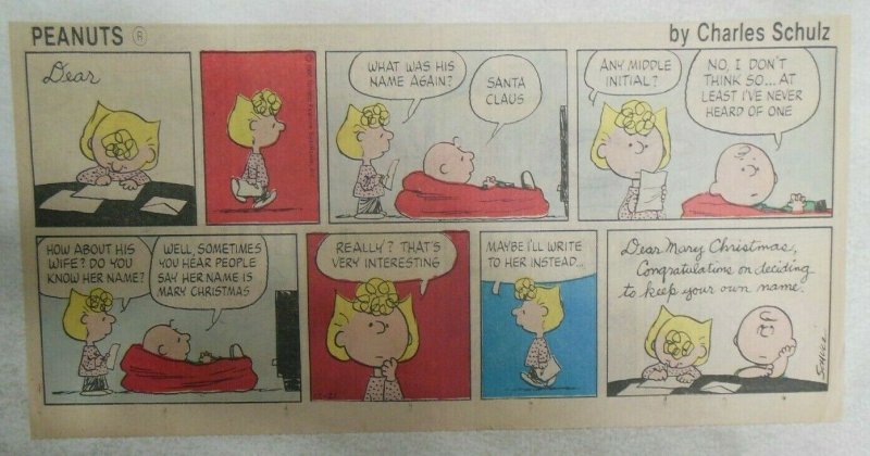 (49) Peanuts Sunday Pages by Charles Schulz from 1980 Size: ~7.5 x 14 inches  