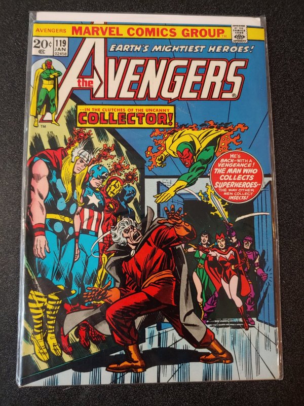 The Avengers #119  VF+(Jan 1974, Marvel comics)Collector & Loki app