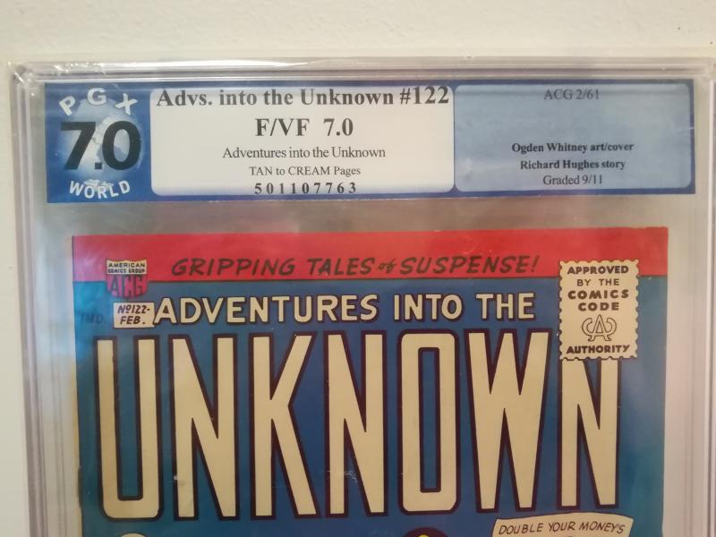 Adventures into the Unknown, #122, Feb 1961, PGX graded 7.0