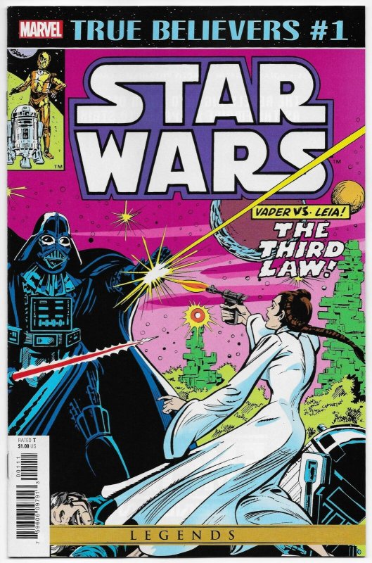 True Believers Star Wars Vader vs Leia #1 Reprints Issue #48 (Marvel, 2020) NM