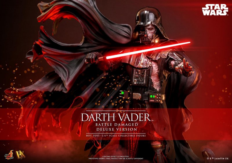 Hot Toys Sideshow Darth Vader Battle Damaged Deluxe 1/6 Scale Figure