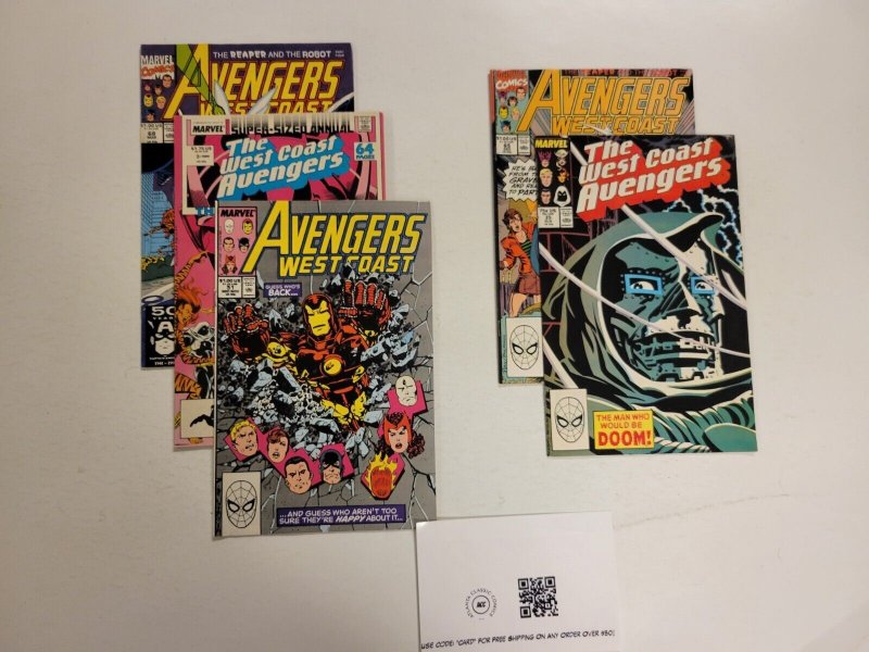 5 West Coast Avengers Marvel Comic Books #35 51 65 68 3 Annual 72 TJ28
