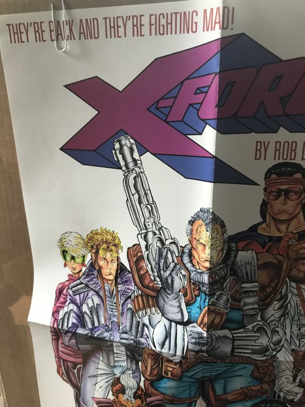 X-FORCE Mutant Genesis Promo Poster; Marvel 1991 NM 14” x 24”, Rob Liefeld art