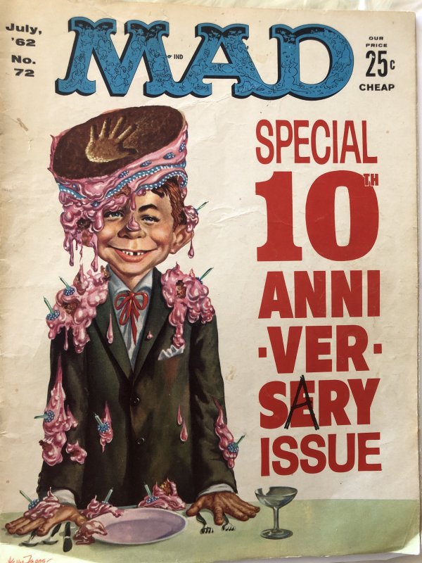 MAD #72, 1962..10th anniversary! GD