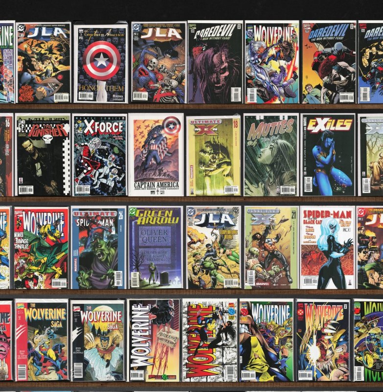 Huge Lot 140+ Comics with Wolverine, Jla, Ultimate X-Men & More!