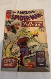The Amazing Spider-Man #24 (1965)spidey goes mad cover/Edge wear tiny chips