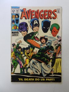 The Avengers #60 (1969) VG- condition stain back cover