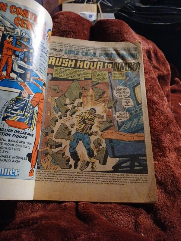 LUKE CAGE POWER MAN #40 JOHN ROMITA COVER HELICOPTER TRAIN 1977 marvel uk price