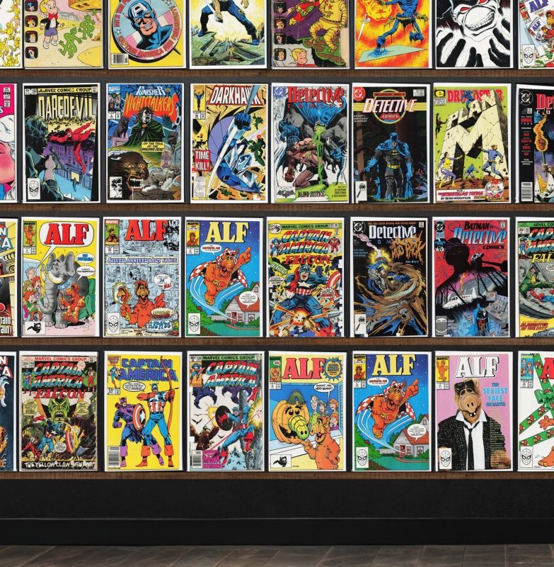 Huge Lot 140+ Comics with Captain America, Alf, Detective Comics & More!