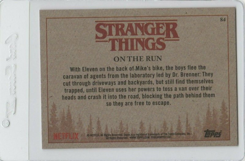 Stranger Things On The Run 84 Topps Netflix 2018 Season One trading card