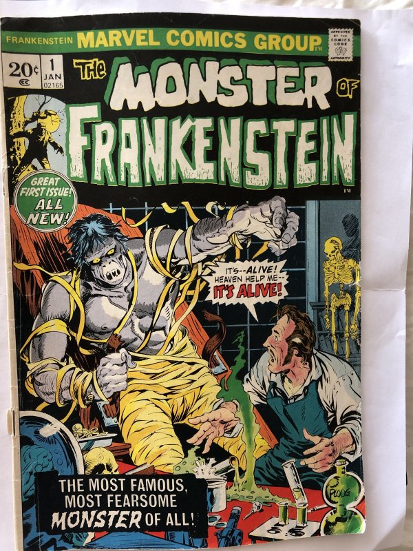 The Monster of Frankenstein #1, Ploog cover..It’s ALIVE!!