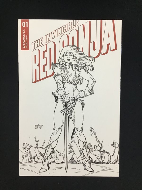 The Invincible Red Sonja #1 Line Art Cover