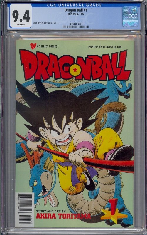 DRAGON BALL #1 CGC 9.4 GOKU WHITE PAGES 