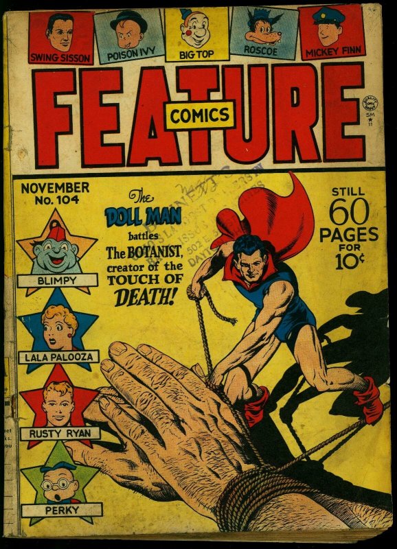 FEATURE COMICS #104 1946-DOLL MAN-MICKEY FINN-BLIMPY    G/VG