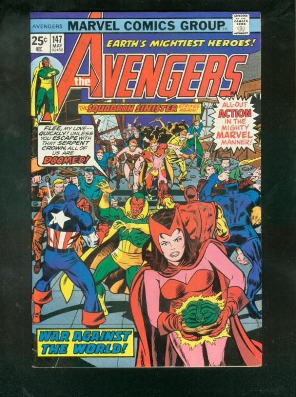 THE AVENGERS #147 1976-SQUADRON SINISTER-GLOSSY HIGH GR VF