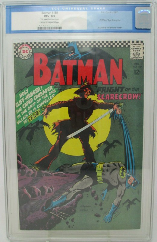 Batman #189 ~ 1967 DC ~ 8.5 VF+ ~ 1st Silver Age Scarecrow 