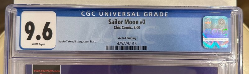 Sailor Moon #2 CGC Graded 9.6 Very RARE SECOND PRINTING! (1998) Chix Comics