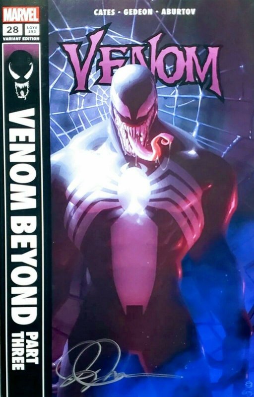 VENOM #28 SIGNED BY ALEX GARNER HOMAGE BACK IN BLACK EXCLUSIVE 1