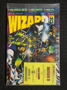 1993 WIZARD Comics Magazine #21 SEALED w/ Promo Card - Jae Lee Cover