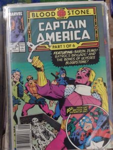 Captain America  #357 1989 MARVEL DISNEY  the bloodstone hunt  NEWSTAND VARIANT