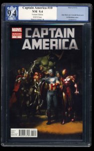 Captain America (2011) #10 PGX NM 9.4 White Pages Variant Edition!