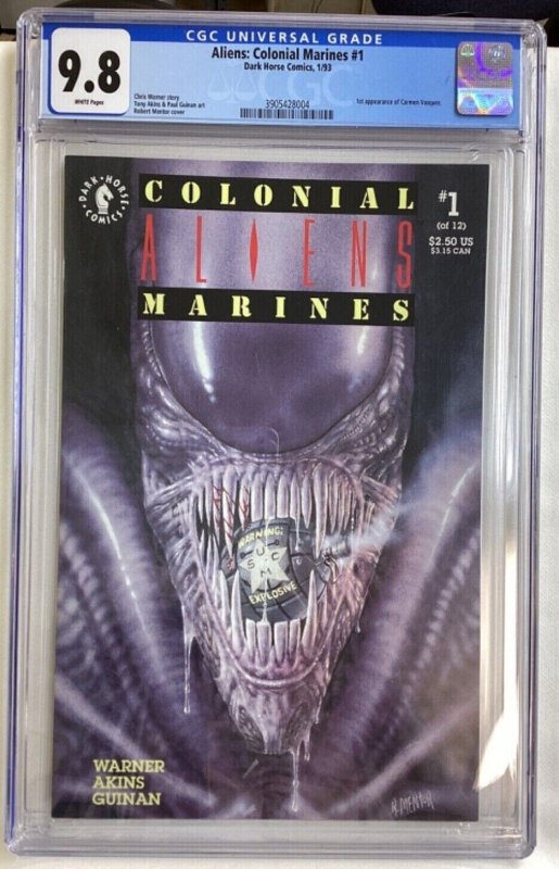 Aliens: Colonial Marines #1 - CGC 9.8 - Dark Horse - 1993 -  Carmen Vasquez!