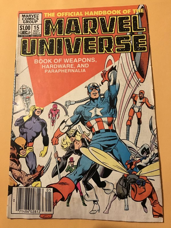 The Official Handbook of the Marvel Universe #15 : 5/84 Gd/VG; Weapons, Moon Knt