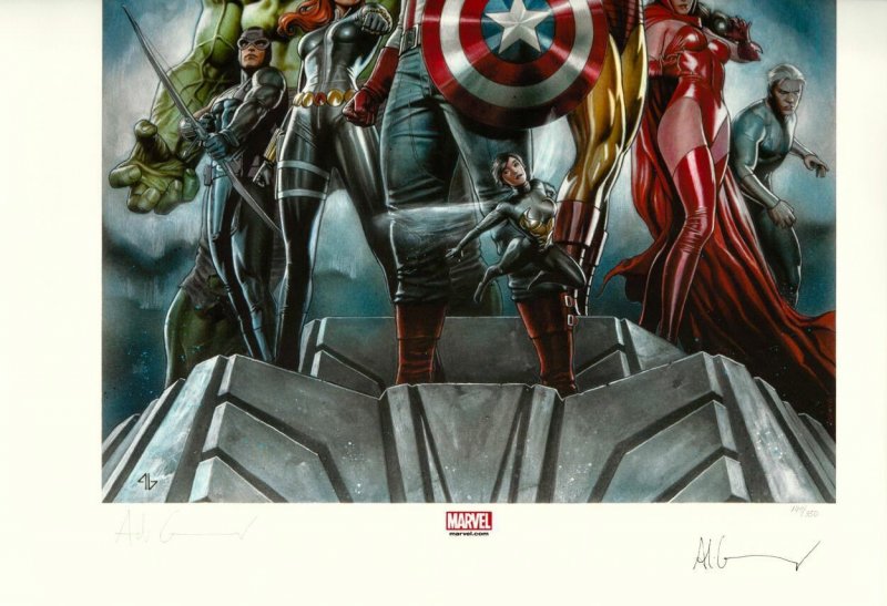 Avengers ~ Adi Granov SIGNED Sideshow Exclusive Art Print Hulk Iron Man Thor Cap