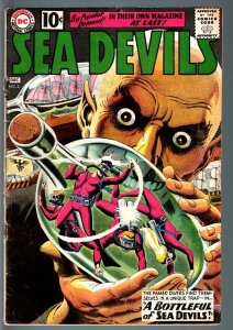 SEA DEVILS #2-DC-1961-GREY TONE COVER-RUSS HEATH INTERIOR ART-CLASSIC - G/VG