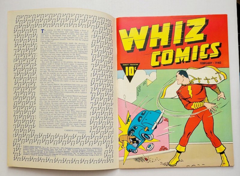 DC Famous First Ed. WHIZ COMICS #F-4 FN+ (1974) CAPT MARVEL SHAZAM Treasury Size