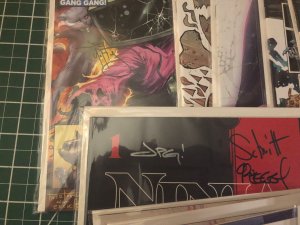 Ninja Funk 1, 2, 4.  Multiple signed copies, variants, 18 total.  NM never read.