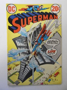 Superman #262 (1973) VG+ Condition cover detached bottom staple