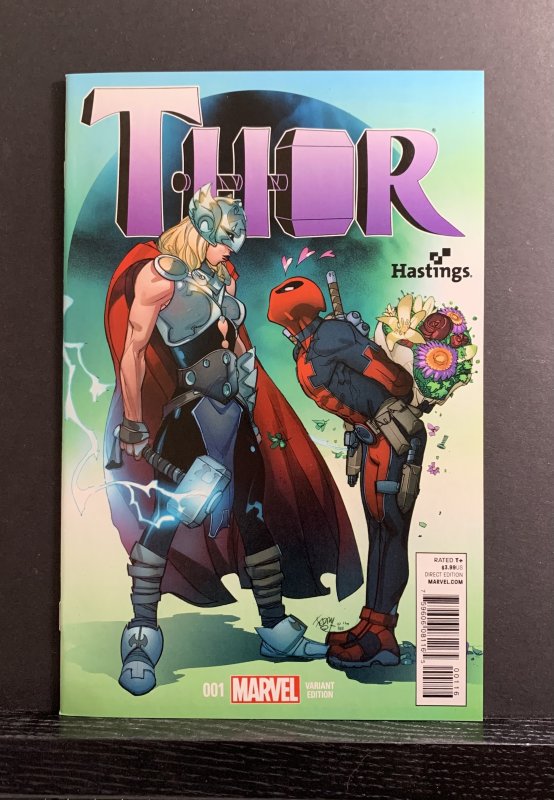 Thor #1 (2014) Pasqual Ferry Deadpool / Jane Foster Hastings Variant Cover