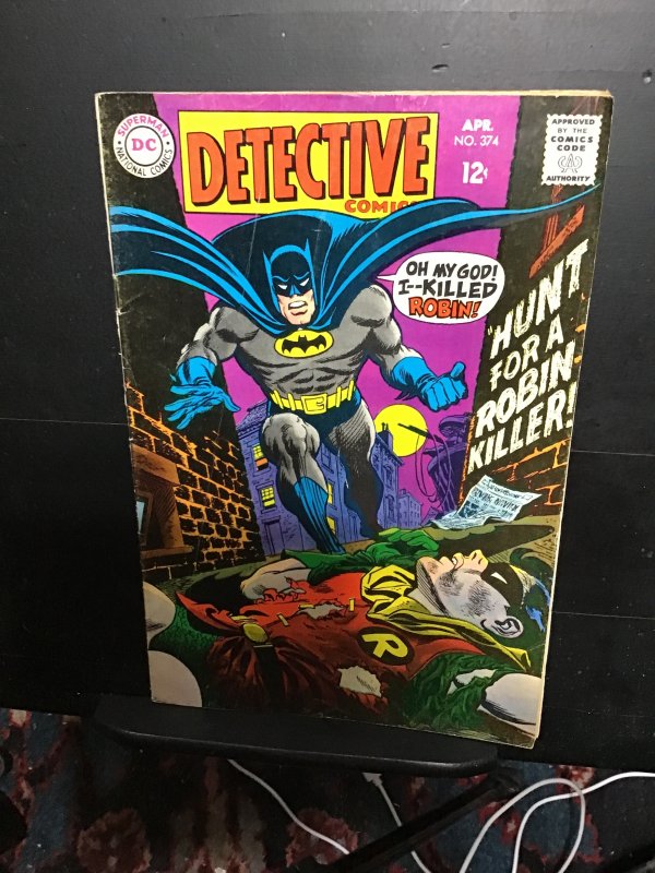 Detective Comics #374 (1968) mid high grade Batman, robin! Elongated Man! FN/VF