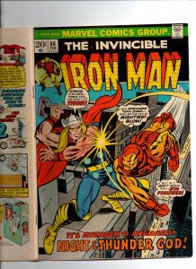 Invincible Iron Man #66 - Gil Kane - Thor vs Iron Man - 1974 - VF