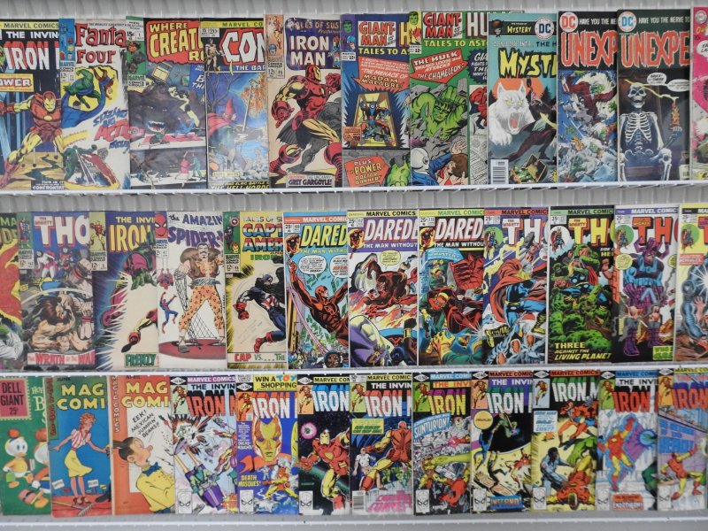 Huge Lot 170+ Silver/Bronze Comics W/ Daredevil, Iron Man, Thor, +More! See Desc