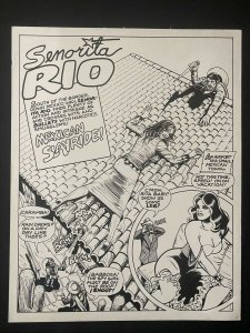 Original Unpublished Splash Page Senorita Rio by Bill Black